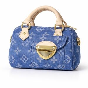 Stylish Blue Denim Handbag WITH crossbody Strap